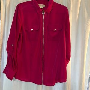 Michael Kohrs bright pink long sleeve blouse. Size 14.